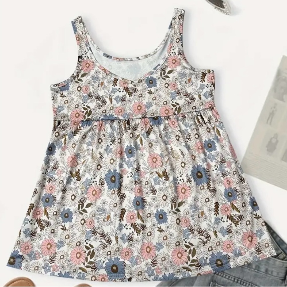 Floral Sleeveless Top - Multicolor